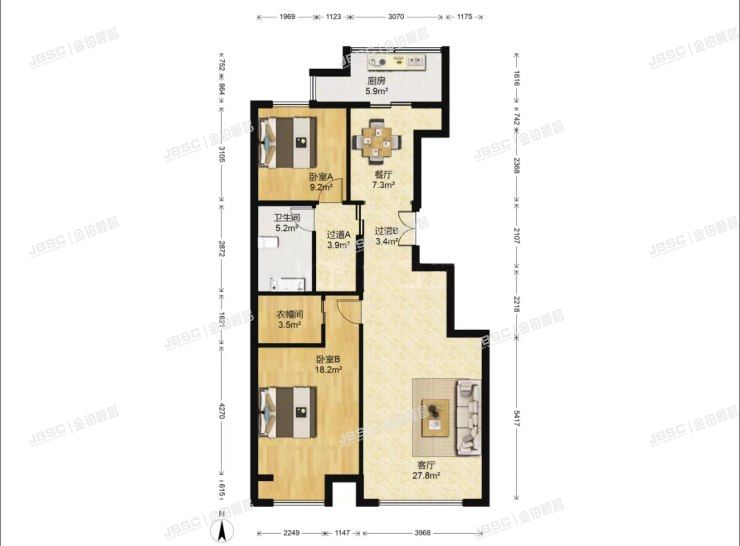 朝阳区 青年路西里5号院5号楼7层5单元701室（润枫水尚东区）