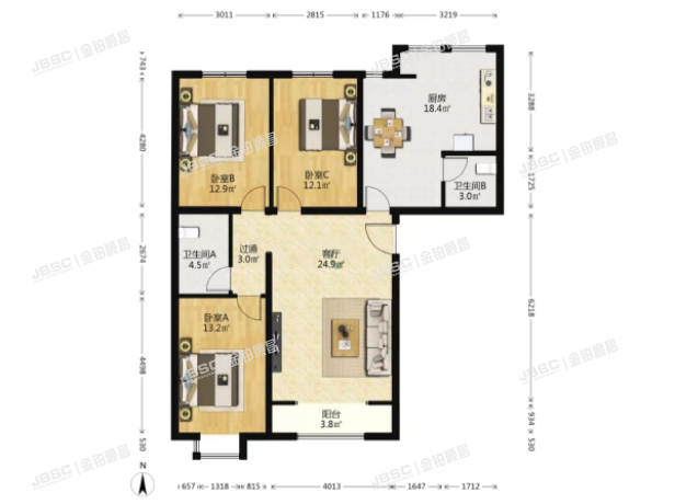 朝阳区 建国路15号院8号楼13层1单元1601室（华龙美树）