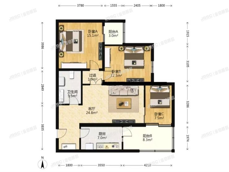 海淀区 曙光花园望山园9号1203室
