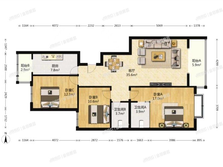 朝阳区 石佛营东里132号院2号楼1单元802室（特区808）