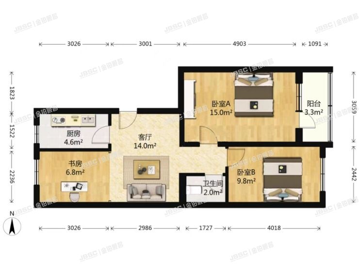 朝阳区 石佛营西里9号楼2单元302室
