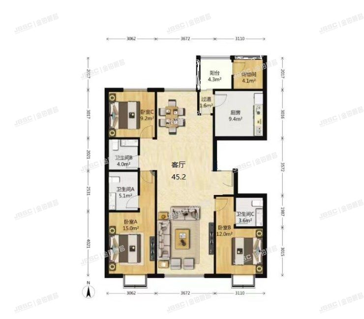 朝阳区 四季星河中街2号院2号楼7层3单元802室（星河湾畅园）