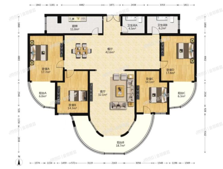 东城区 安定门东滨河路3号院A座14层雍锦园1601室（雍和家园）