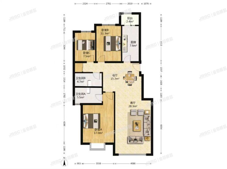 朝阳区 京奥家园608号楼2单元501室（奥林匹克花园四期）