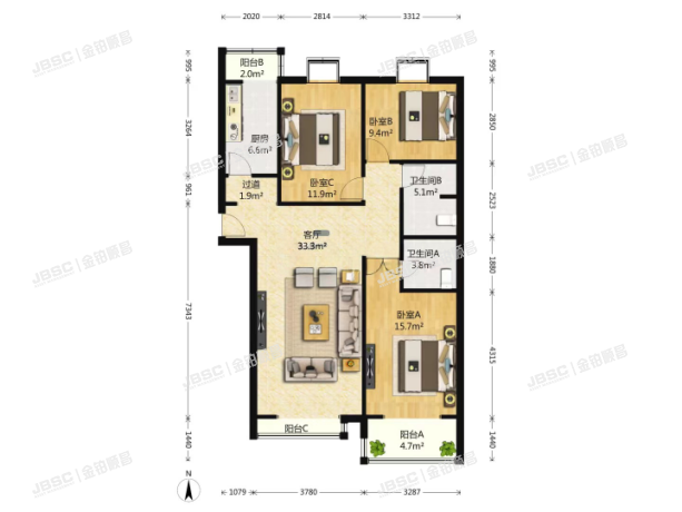 丰台区 美域家园南区2号楼3单元1001室