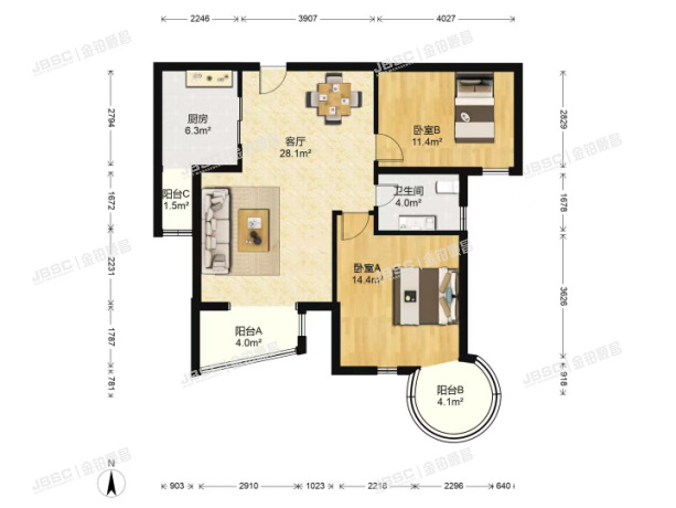 丰台区 丰桥路7号院5号楼4单元1002室（三环新城）