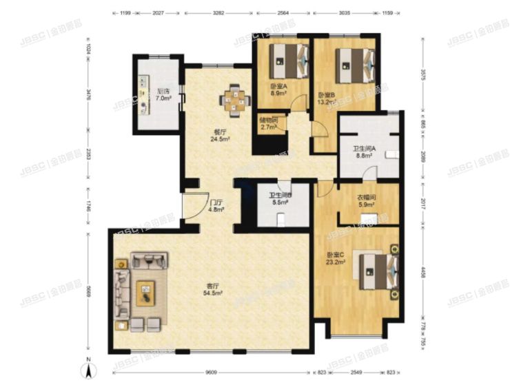 房山区 汇商东路1号院4号楼2单元1301室（万年广阳郡九号）