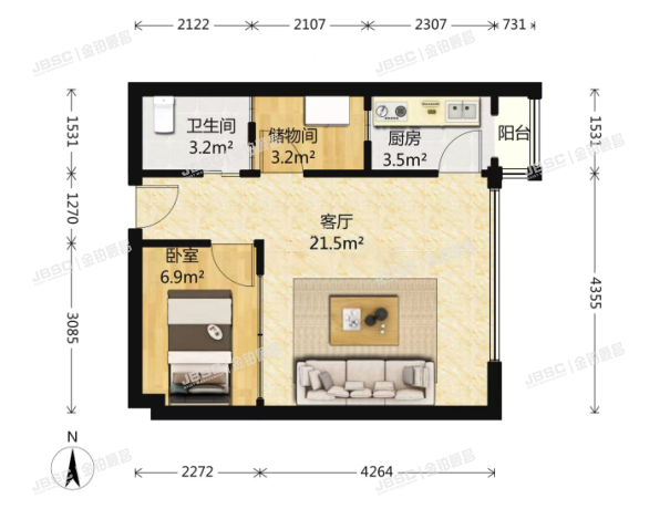大兴区 欣荣北大街45号院4号楼1107室（鸿坤理想城大满贯）