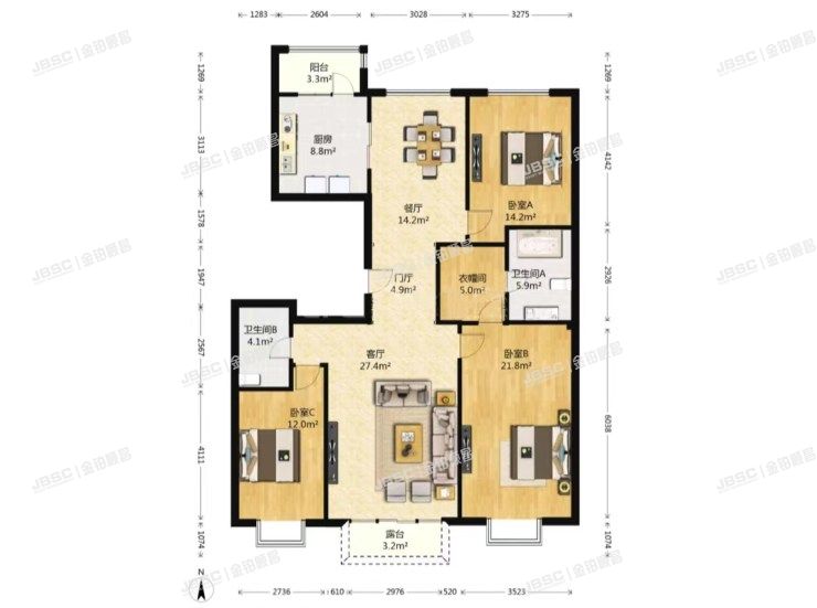 西城区 闹市口大街9号院2号楼4层5单元501室（北京尊府）