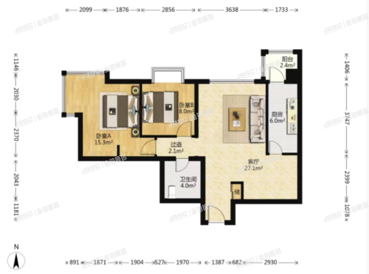 朝阳区 黄厂南里1号院6号楼16层1901室（富力又一城A区）