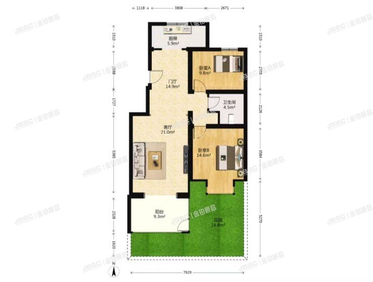 房山区 汇丰街4号院14号2单元101室（世界名园）