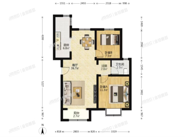 朝阳区 塔营北街1号院8号楼2单元701室（远洋一方北润园）