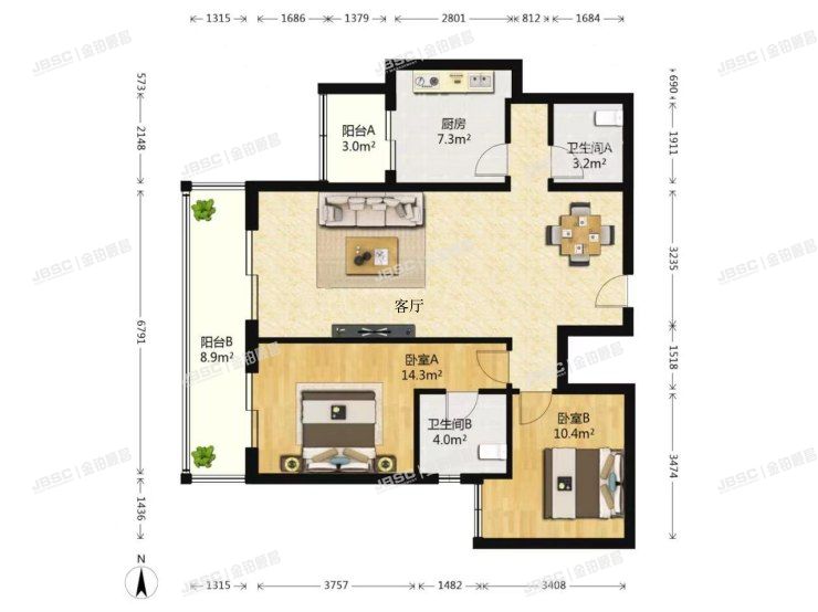 丰台区 马家堡路88号院6号楼2单元1003室（东丽温泉家园）
