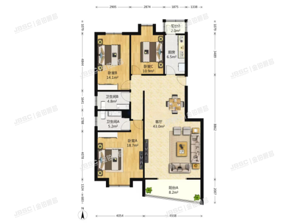 大兴区 郁花园一里18号楼1单元502室