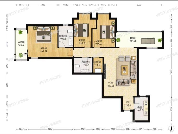 通州区 八里桥南街68号院6号楼2501室（京贸国际公寓）
