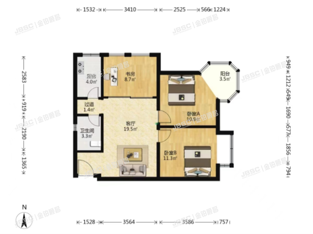 通州区 翠屏南里102号楼12层1301室（龙湖蔚澜香醍）