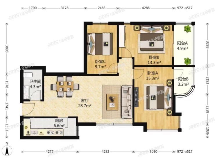丰台区 丽泽雅园3号楼8层902室