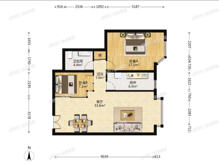 通州区 八里桥南街68号7号楼7层1单元809室（京贸国际公寓）