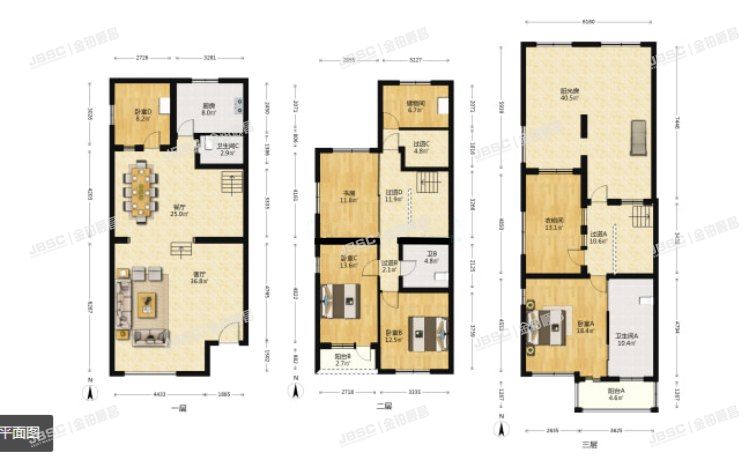 朝阳区 双桥东路9号一区25号楼1至3层750号（康城花园）别墅