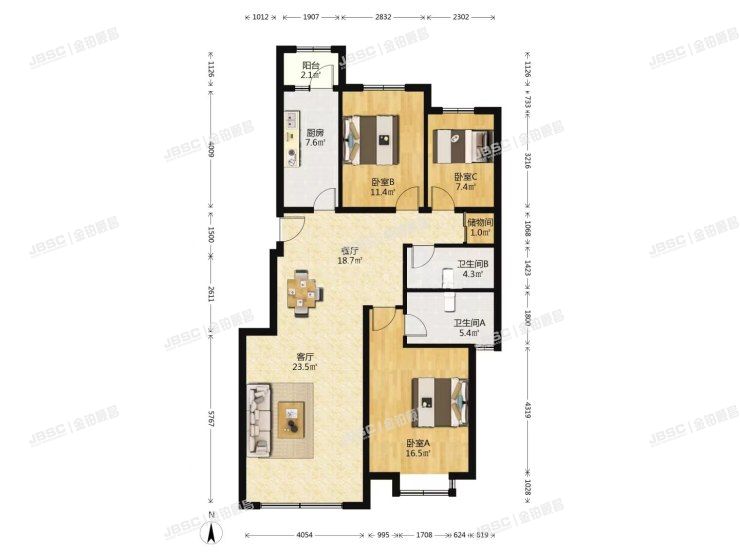 朝阳区 京奥家园709号楼3单元301室（奥林匹克花园三期）
