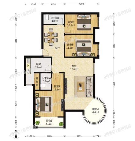 丰台区 万芳园二区6号楼1单元1103室（万年花城）
