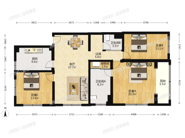 朝阳区 幸福一村西里16号楼701室（幸福公寓）