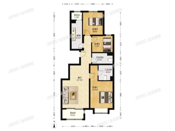 房山区 天星街2号院2号楼11层3单元1202室（绿地花都苑）