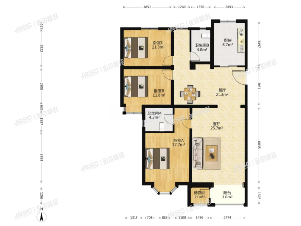 房山区 大宁山庄四区1号3单元502室