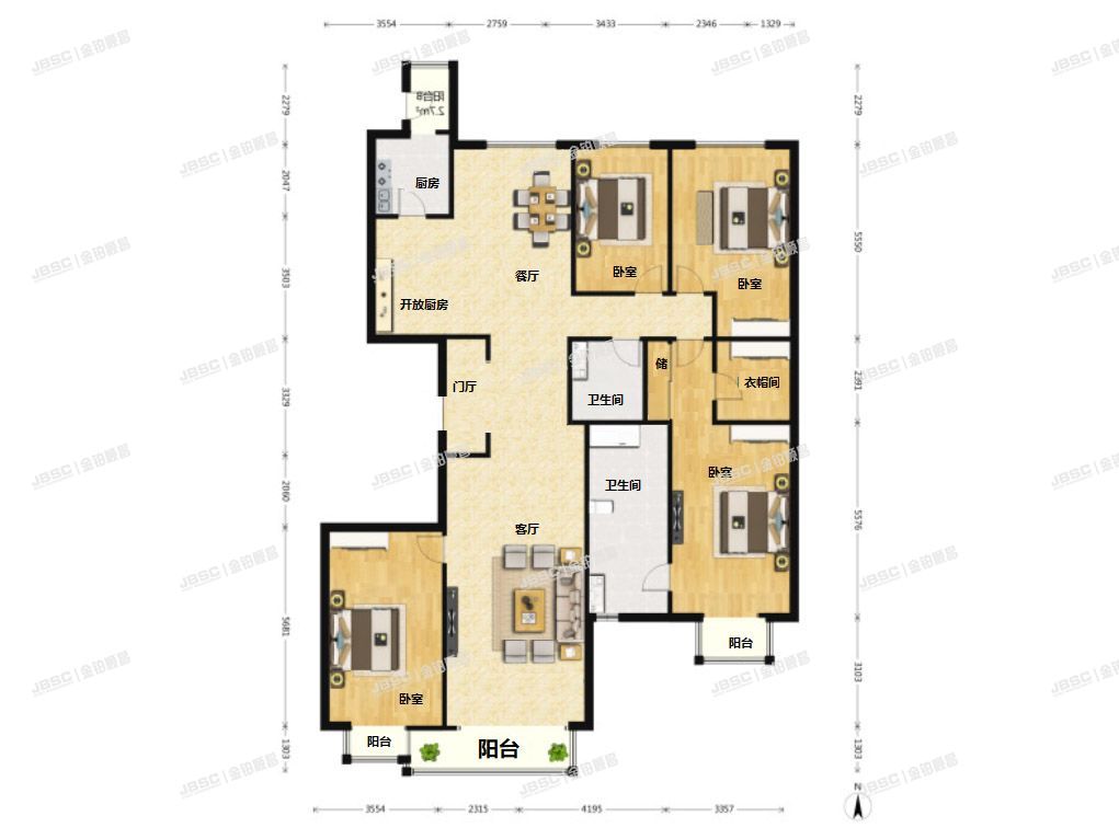 朝阳区 东四环北路88号6号楼2单元301室（国兴观湖国际）