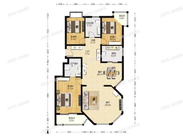 大兴区 滨河北里7号楼1单元501室（那尔水晶城）