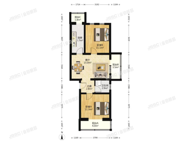 大兴区 同兴园18号楼7单元602室