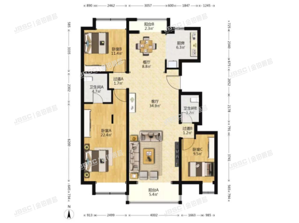 丰台区 石榴庄南里66号院4号楼4单元1001室（世华水岸）