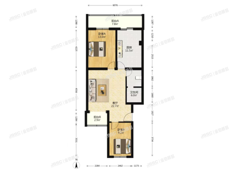 房山区 城关西大街30号院1号楼3单元301室（洪福家园）