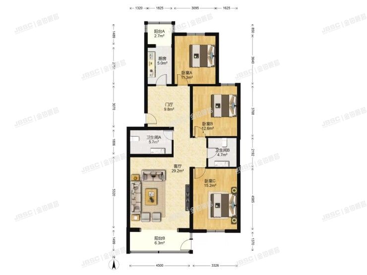 房山区 金鑫苑1号楼4单元301室