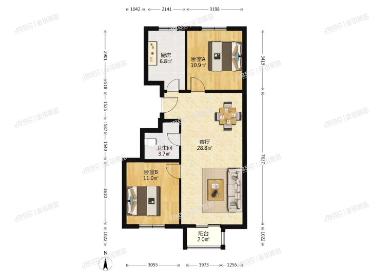 大兴区 育仁街1号院2号楼4单元1301室（育新花园南里）