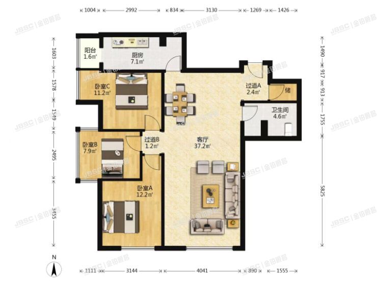 丰台区 晓月八里1号楼4单元1103室（沸城）