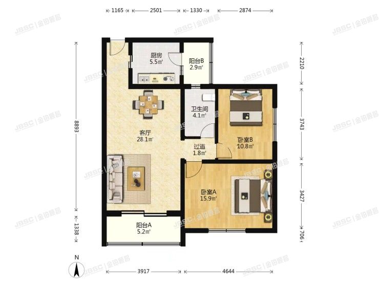 丰台区 富锦嘉园二区8号楼2单元603室