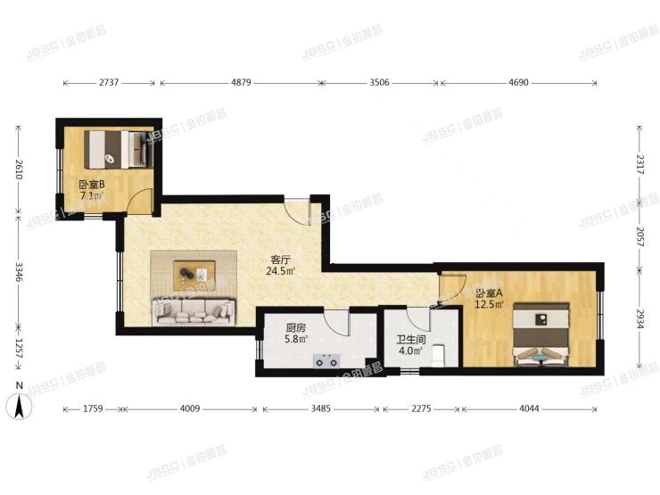 房山区 艺林北街22号院14号楼2单元501室（世茂维拉）