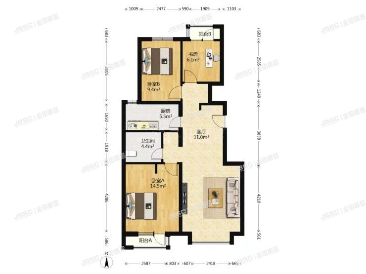 房山区 怡和南路8号院9号楼4单元301室（长阳半岛）