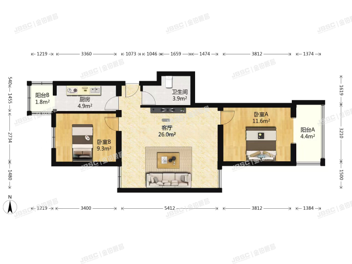 大兴区 滨河坊12号楼1单元603室