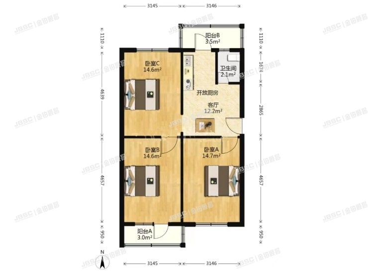 石景山区 苹果园一区13号楼6单元101室