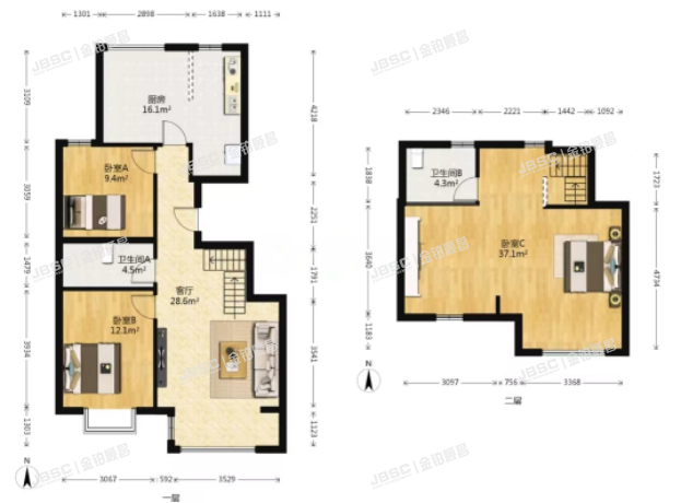 房山区 翠林路2号院2号楼1单元803室（翠林漫步）复式