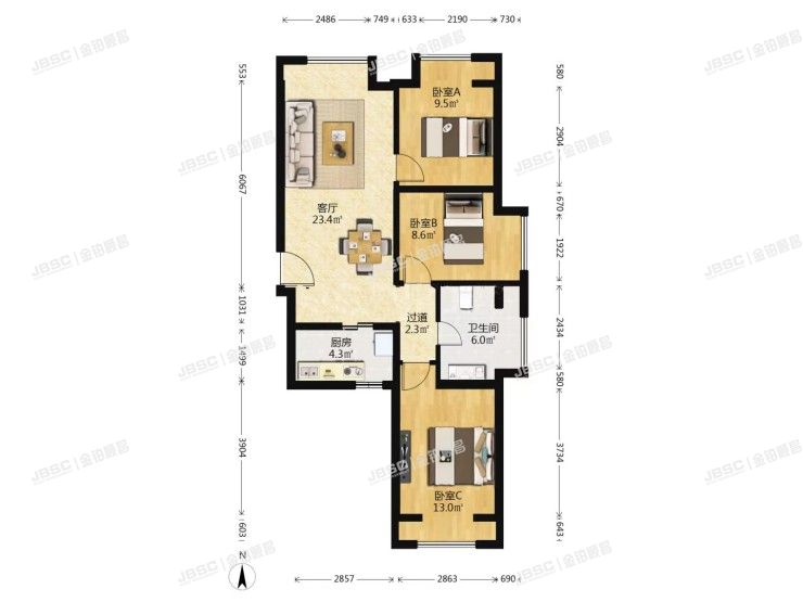 丰台区 丰仪路1号院3号楼3单元1704室（广安康馨家园）