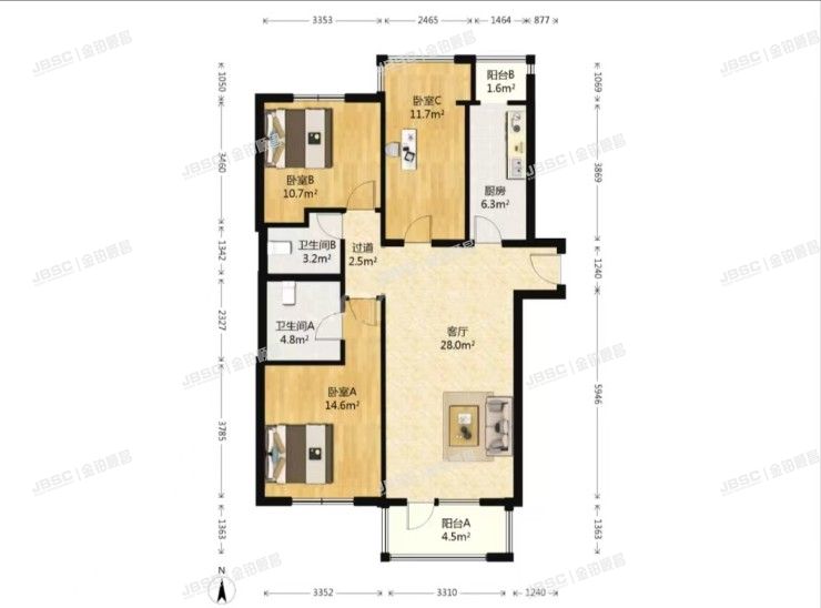 大兴区 上筑家园11号楼1单元404室（亦庄北岸）