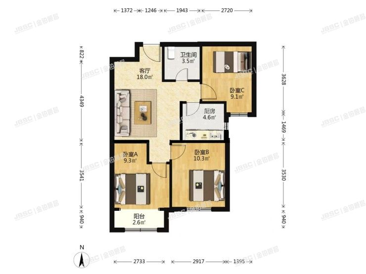 石景山区 体育场西街20号院1号楼1单元1202室（京汉拾景名苑）