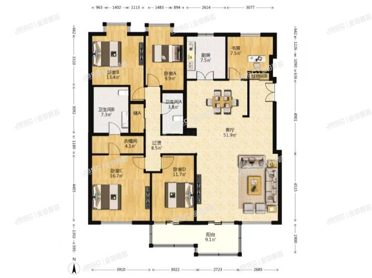 海淀区 褐石园8号楼4层2单元207室