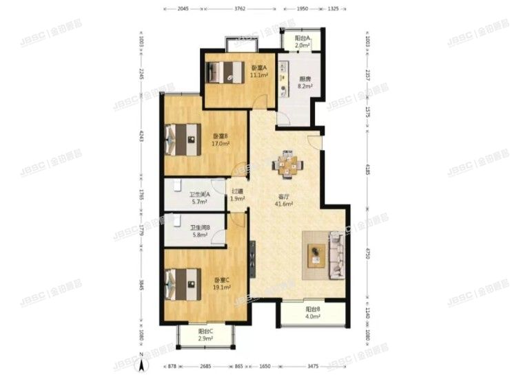 大兴区 枣园东里19号楼2单元601室（盛芳茗苑）