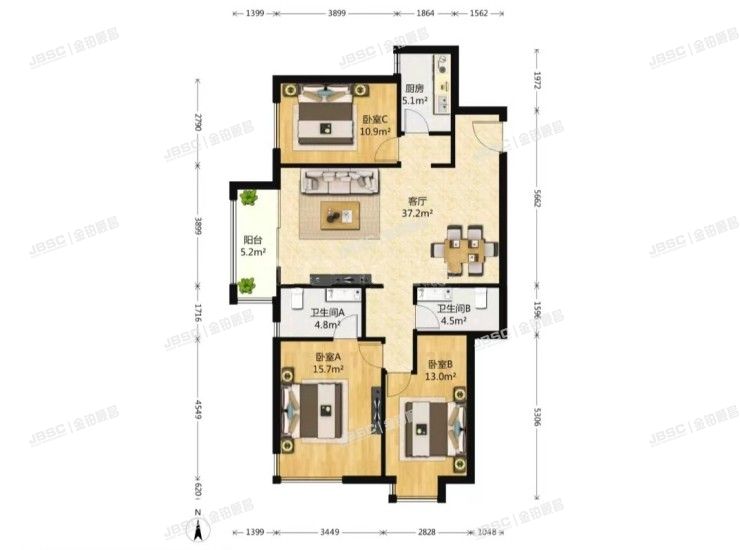 朝阳区 广渠门外大街1号院7号楼7层807室（富力城A区）