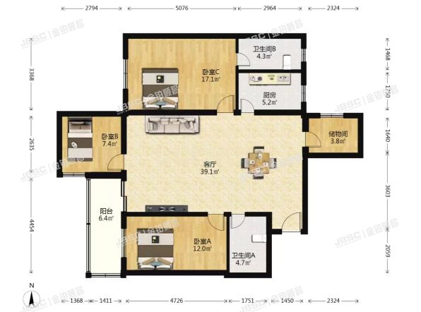 朝阳区 胜古家园1号楼10层A座1008室