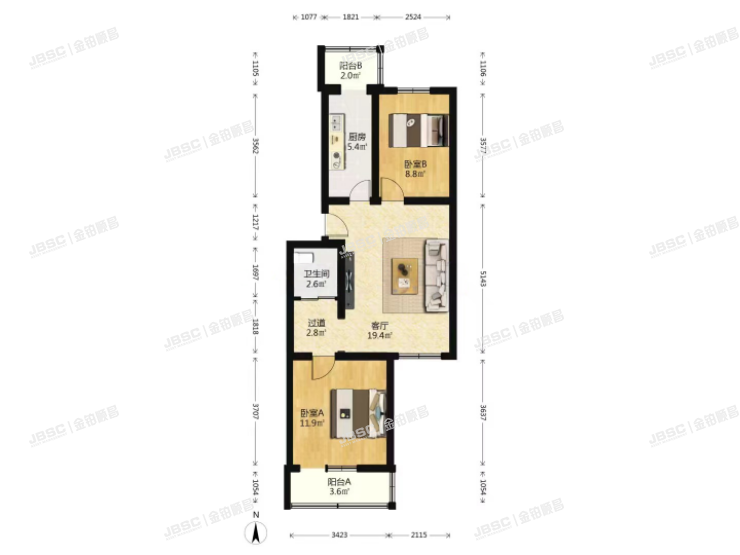 大兴区 兴都苑9号楼1单元302室